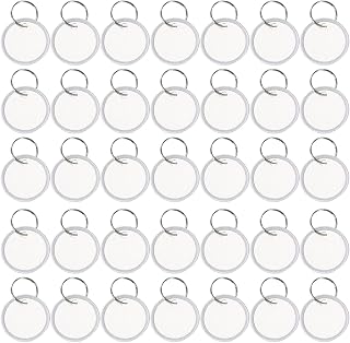 50 Pieces Metal Rim Key Tags, Key Ring Round Paper Tags with Metal Rings for Key Backpack Luggage Pet Car and Door Keys (50Pcs 1.1Inch)