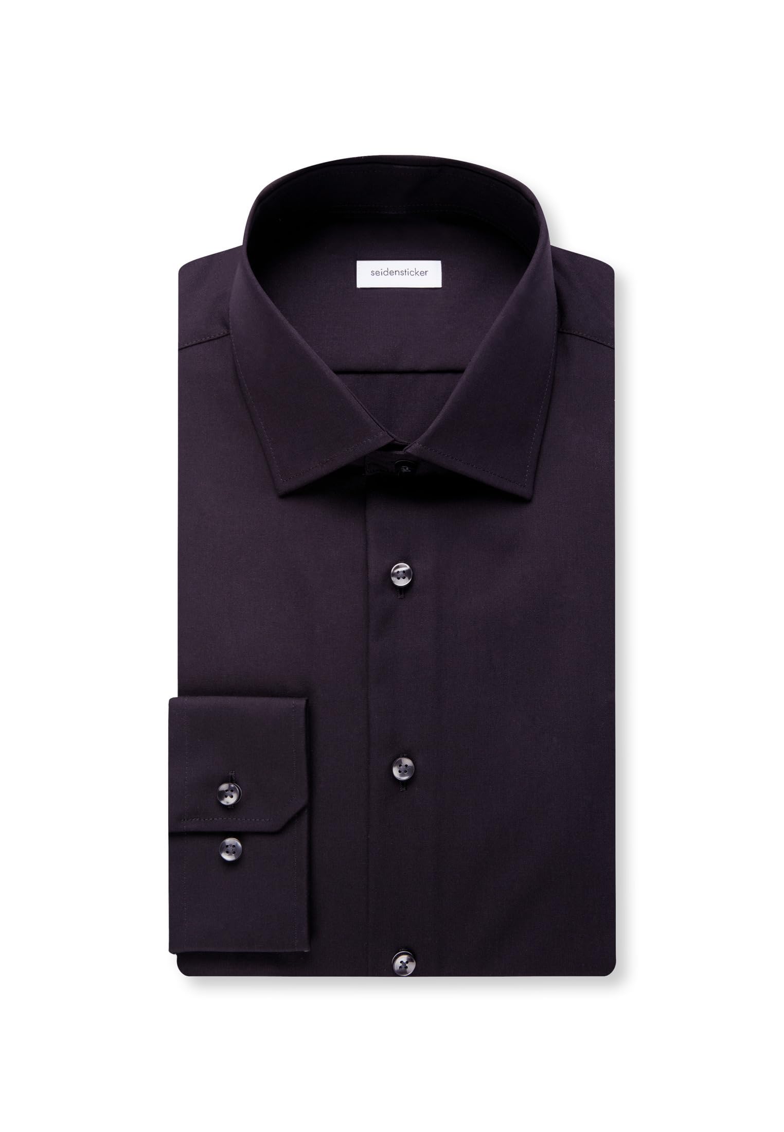 Seidensticker Herren Business Hemd Tailored Fit – Bügelfreies, schmales Hemd mit Kent-Kragen – Langarm – 100% Baumwolle, Medium (Herstellergröße: 39), Schwarz (Schwarz 84)