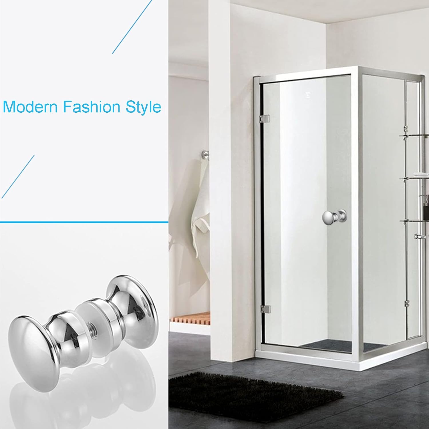 Shower Screen Door Knobs, All Copper Solid Bathroom Shower Glass Round, Kitchen Cupboard Doors Replacement, Single Hole Pull Knobs for Bright Glass Door