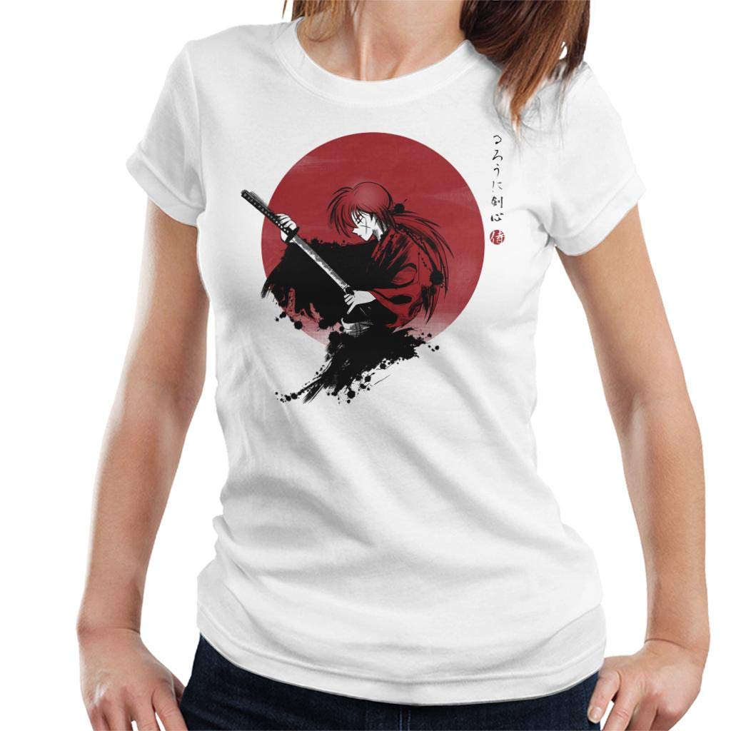 Cloud City 7 Rurouni Kenshin with Katana Women's T-Shirt White