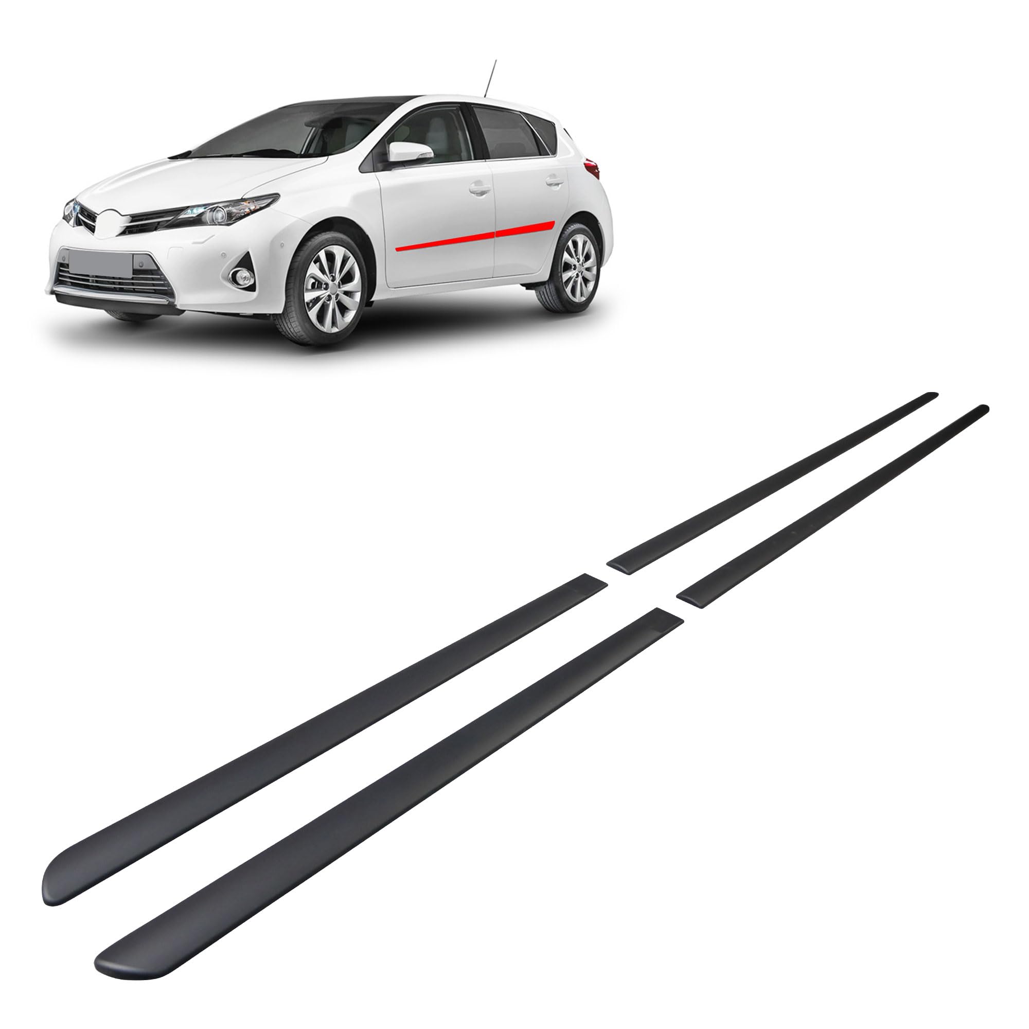 CHROMEMASTER | Modanature Laterali | Compatibile con Toyota Auris 5 Porte Hatchback 2013-2015 | Plastica Le Modanature Laterali Proteggono la Vernice Della Portiera Dell'auto da Graffi e Danni