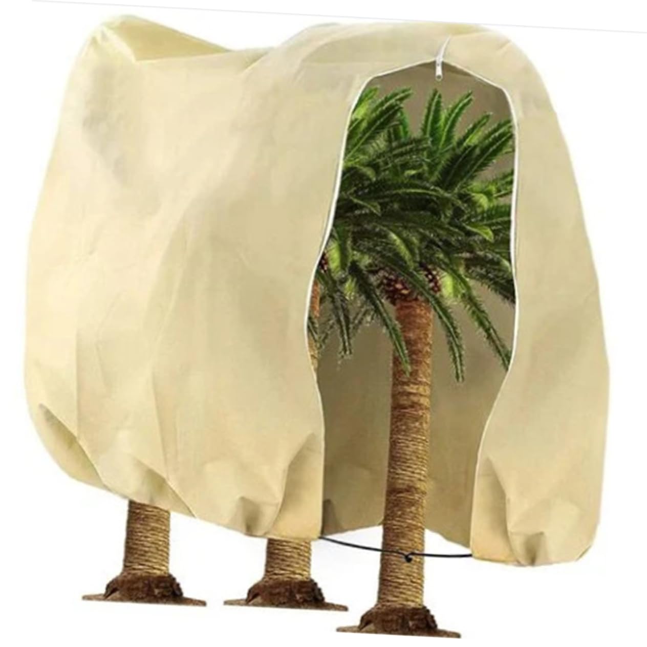 Copertura per Piante da Giardino Non Tessuto Cordino Integrato per Protezione dal Gelo di Arbusti e Piante su Balconi e Giardini