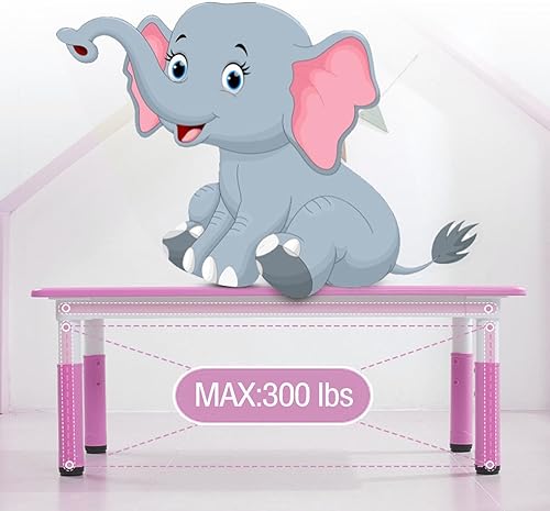 Miniatura 9 de GAOMON Juego de mesa y 6 sillas para niños, altura ajustable, juego de mesa y silla para niños de 2 a 10 años, máximo 300 libras, mesa de arte de