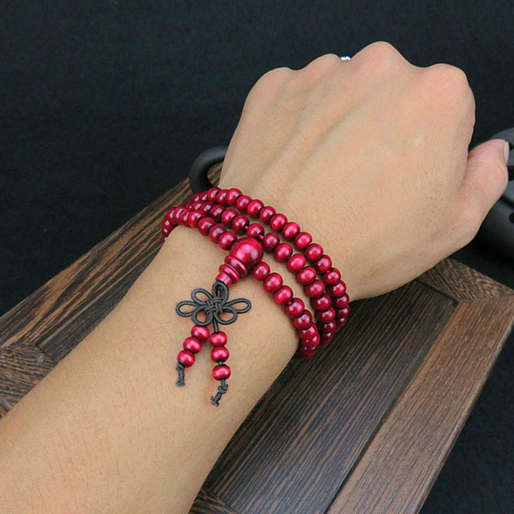 LYGBAOFUL Perline di Legno Naturale, Perline di Legno di Sandalo, Bracciale Gioielli da 6 mm, 108 Braccialetti, Orecchini da Donna