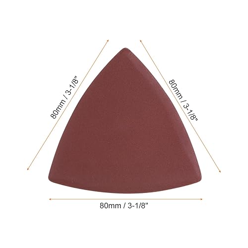 Miniatura 8 de HARFINGTON 60 piezas de lija triangulares de gancho y bucle, granos 60120240, 3-18 pulgadas, almohadillas de lijado de óxido de aluminio, papel de