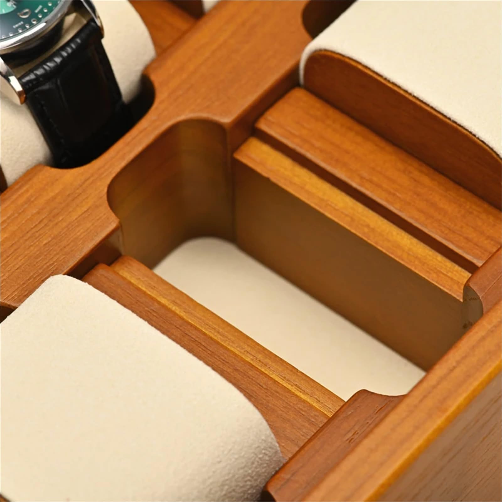 Caja de relojes de madera maciza Caja organizadora de joyas madera, 6/10 rejillas, soporte for reloj sólido, estuche almacenamiento, expositor for