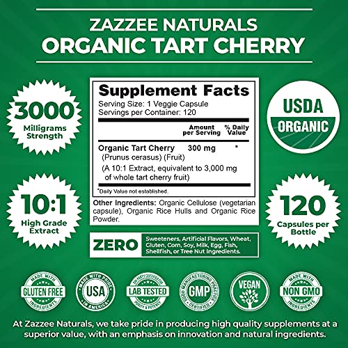 Zazzee ORGANICTARTCHERRY120 Usda Organic Tart Cherry 10:1 Extract thumb #3