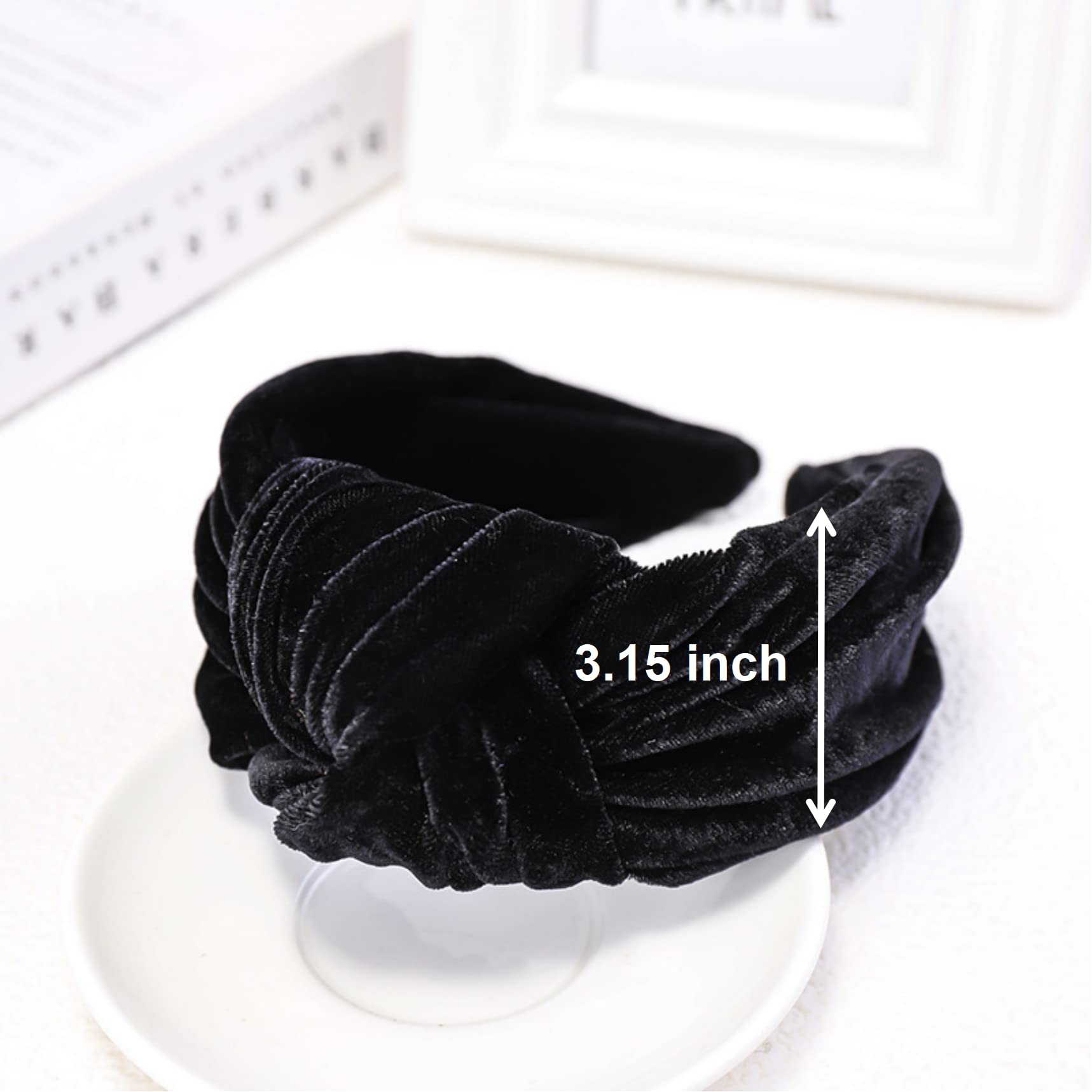 Women Velvet Knot Headband Wide Elastic Hair Hoop for Dress Up and Casual Amazon.com : CAUDIO Women Velvet Knot Headband Elastic Wide  main image 2