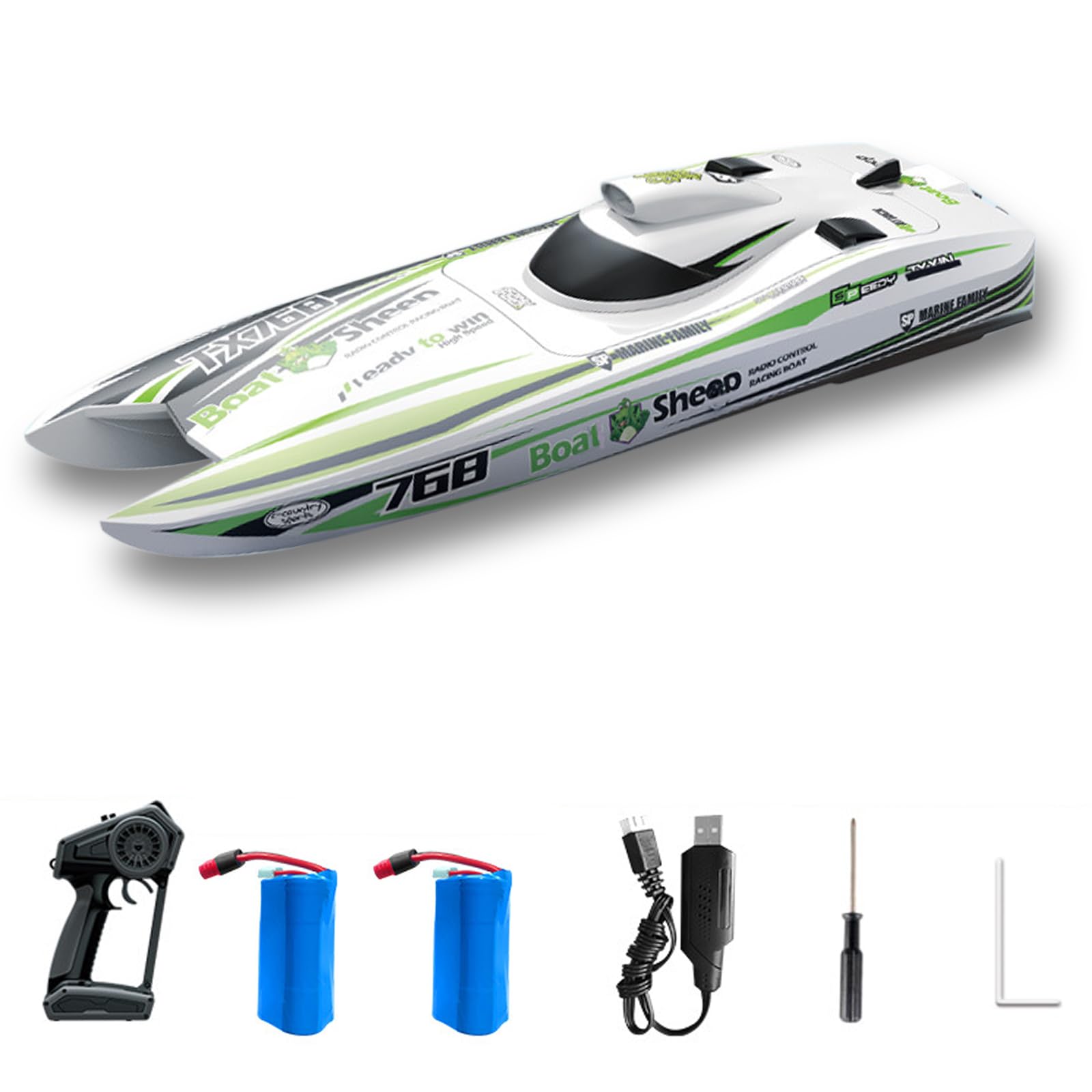 Goolsky Bateau Télécommandé 806 2,4 G RC Bateau à Distance Bateau 2 Km H Jouet Etanche Haute Vitesse Rc Bateau De Course Res Amz