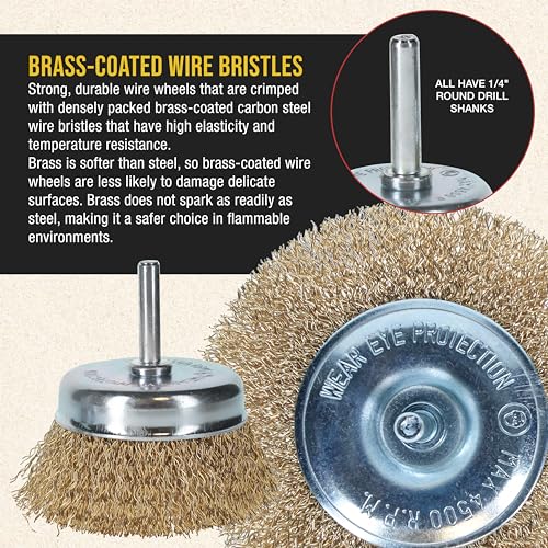 Dura-Gold DUR WBB7-SET 7-Piece Abrasive Brass-Coated Wire Wheel, Cup Brush thumb #3