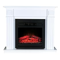 Classic Fire Da Vinci Cappotto Camino, Legno, Bianco, 110 x 96 x 36 cm
