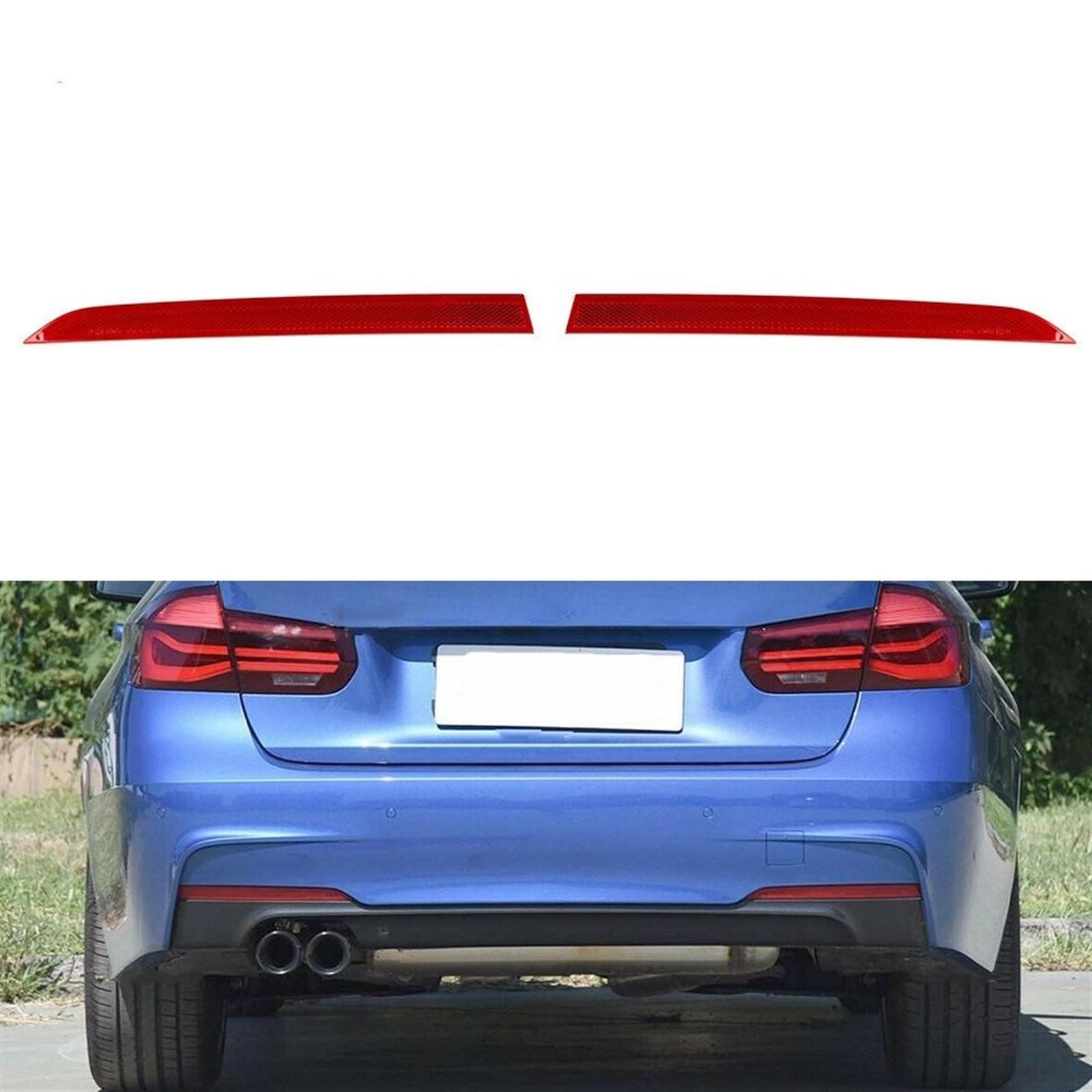 Piloto Trasero Coche Para BMW Serie 3 F30 F31 Para Sport 328i 335i 2012-1 par de reflectores de parachoques trasero izquierdo y derecho rojo 63147847165