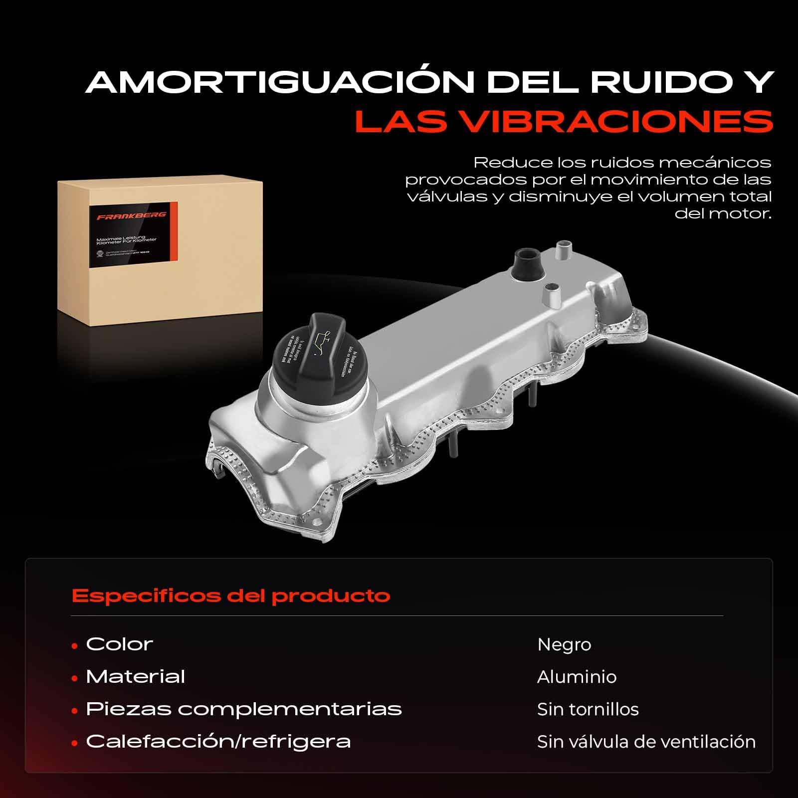 Frankberg Tapa de válvulas tapa de culata 038103469E | Compatible con: Polo 9A 9N, Golf IV Variante 1J5, Nuevo Beetle 1C1 9C1, Polo Van Panel Van/Combi 6V5