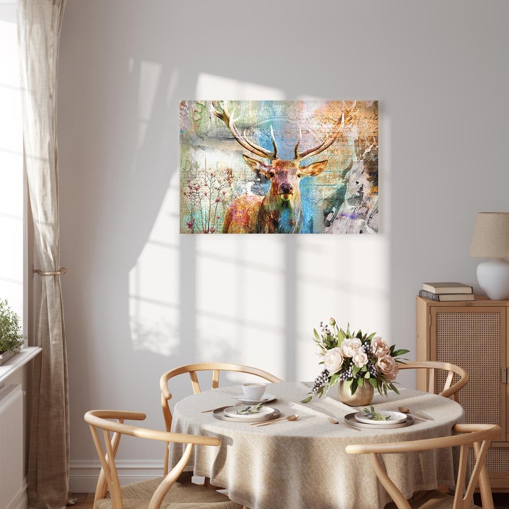 murando - Leinwandbild Abstrakte Tier bunt, 120x80 cm, 1-teilig, Wohnzimmer | Hochwertige Leinwand, sofort aufhängbar, ideal fürs Wohn- oder Schlafzimmer, wasserfest und lichtecht, langlebig, stilvoll