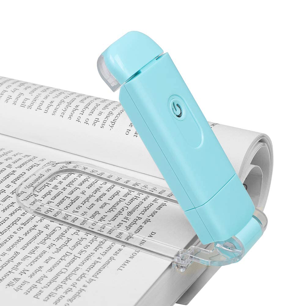 KASTWAVE USB Rechargeable Book Reading Light, 3000K Warm White, Brightness Adjustable Clip on LED Bookmark Lamp at Night in Bed, Portable Booklight for Bookworms, Kids
