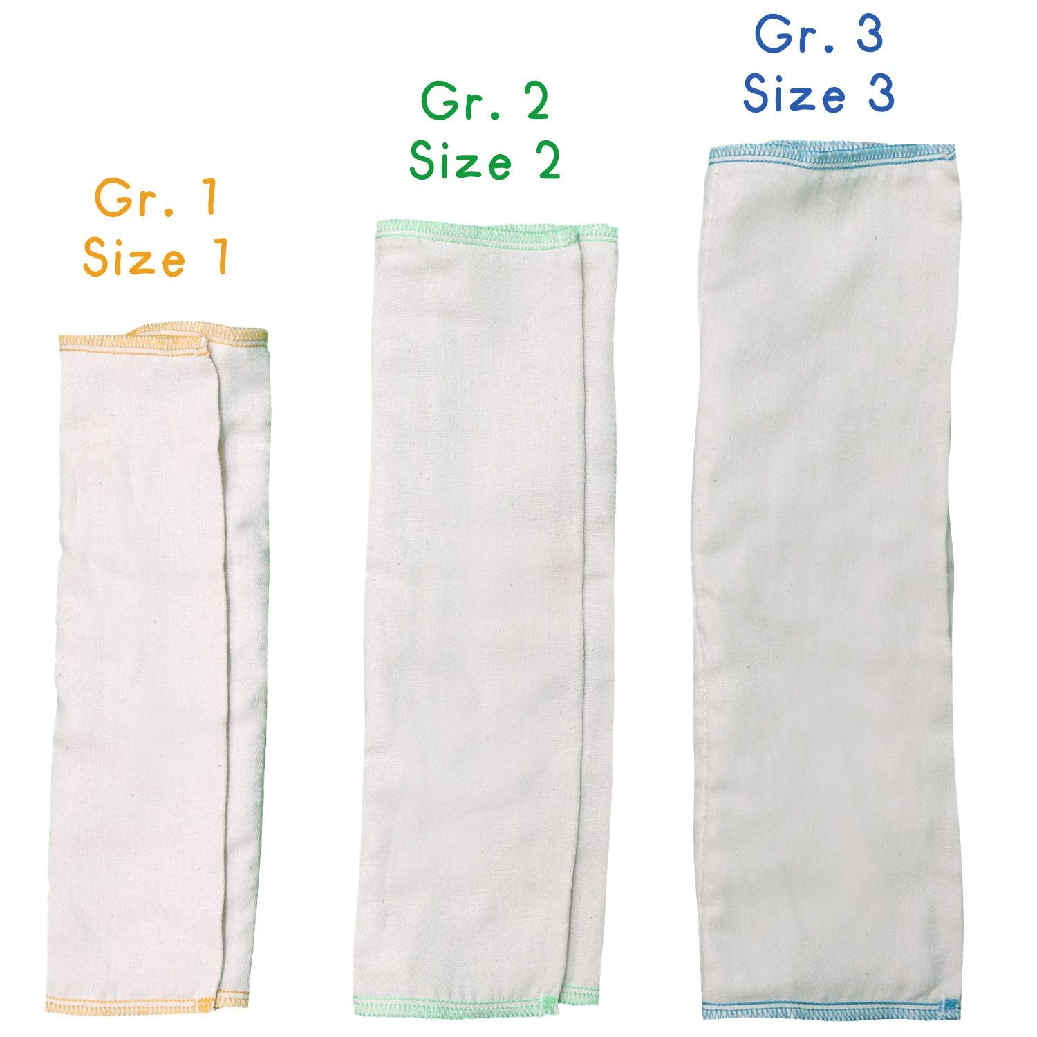 avo + cado Cotone biologico Prefolds, taglia 3 – 10 pezzi, adatto in taglia unica e XL, per pannolini di stoffa, 100% cotone Öko-Tex non sbiancato