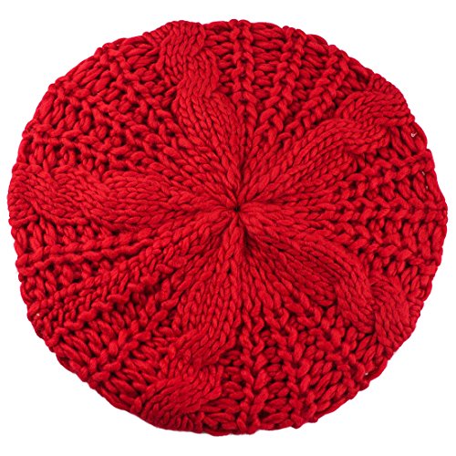 Shineweb® Women's Winter Warm Knitted Crochet Baggy Beret Beanie Hat Cap Red #TOP7