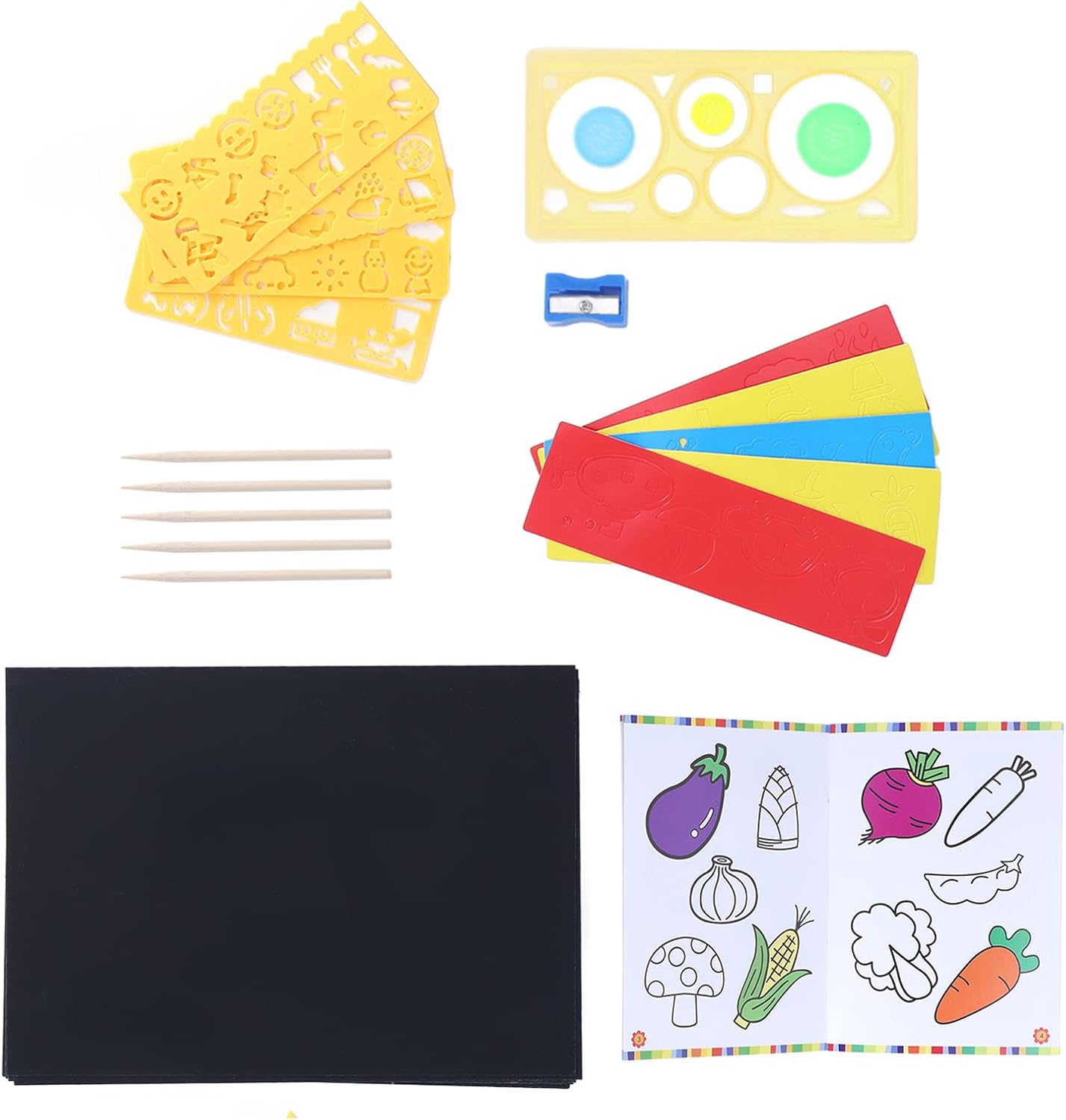 Pilipane Scratch Paper Art Set DIY Hand Made Kids Graffiti Book Scratch Paper Off Set for Party Games Easter Christmas Birthday Gift Creative Craft Activity for Children Art Projects