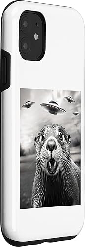 Miniatura 9 de iPhone 1212 Pro Alien UFO Funny Otter Graphic Tee Case