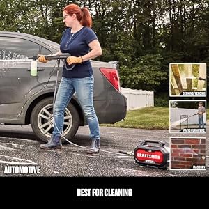 CRAFTSMAN Electric Pressure Washer, Cold Water, Lightweight Corded Power Washer for Cars, Driveways, Patio and Garage, Powerful 1700-PSI, 1.2-GPM, Compact, Easy to Use (CMEPW1700) — photo 6 of 6