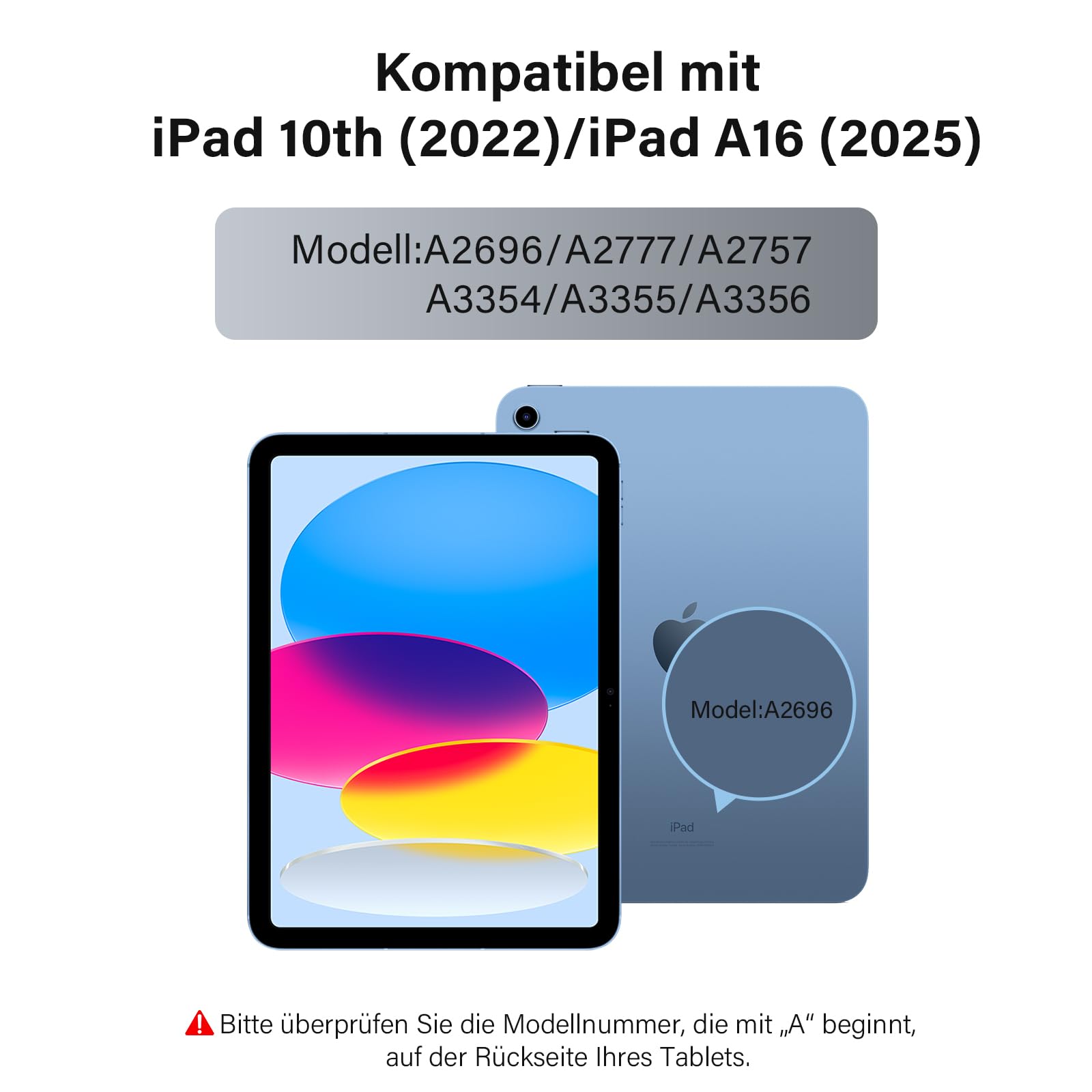 KBCASE Tastatur Hülle für iPad A16 11.Generation 2025/10.Generation 2022