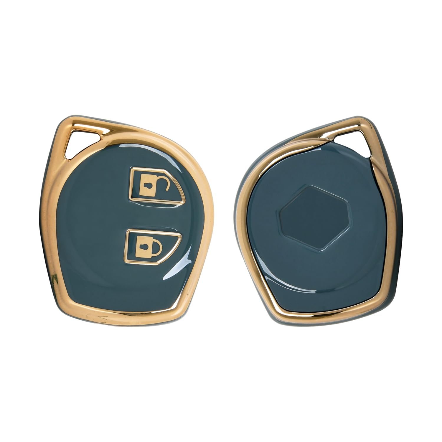 TPU Car Key Cover for Maruti Suzuki Baleno, Grand Vitara, XL6, Swift, Brezza, Ertiga, Dzire, Celerio, Ciaz, SX4, Ignis, Alto, S Presso, S Cross, Fronx 2 Button Key Cover (Hunter Green)