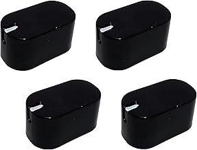 AJS spares- Stove On-Off Knobs for Prestige 'Edge/Schott ' GlassTop Stoves | Push Type | Pack of 4 (Black)