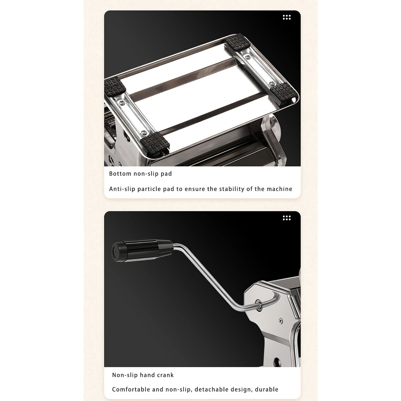 Máquina para Hacer Pasta Multifuncional para el hogar Máquina de prensado de Fideos de Acero Inoxidable 9 Ajustes de Espesor Ajustables Espaguetis con Bolas de Masa h