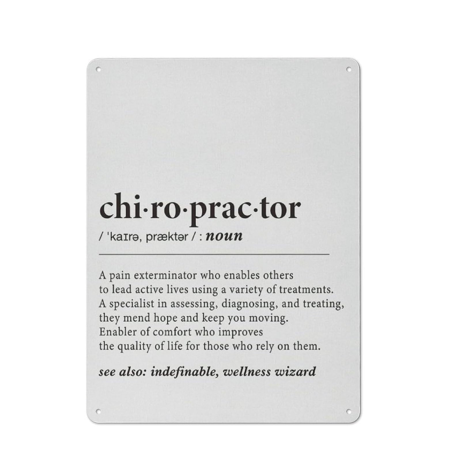 ACDOET Rustic Metal Tin Sign Chiropractor Definition Print Wall Art Chiropractor Office Decor Modern Chiro Painting Poster Artwork Chiropractic Gifts 12x16 Inch