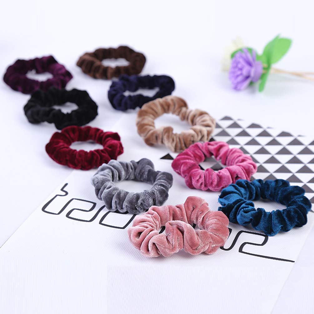 FAMEZA 10 Pcs Hair Ties Velvet Scrunchies, Elastic Flannelette Hair Bands Scrunchy Hair Ropes Women Hair Accessories 2