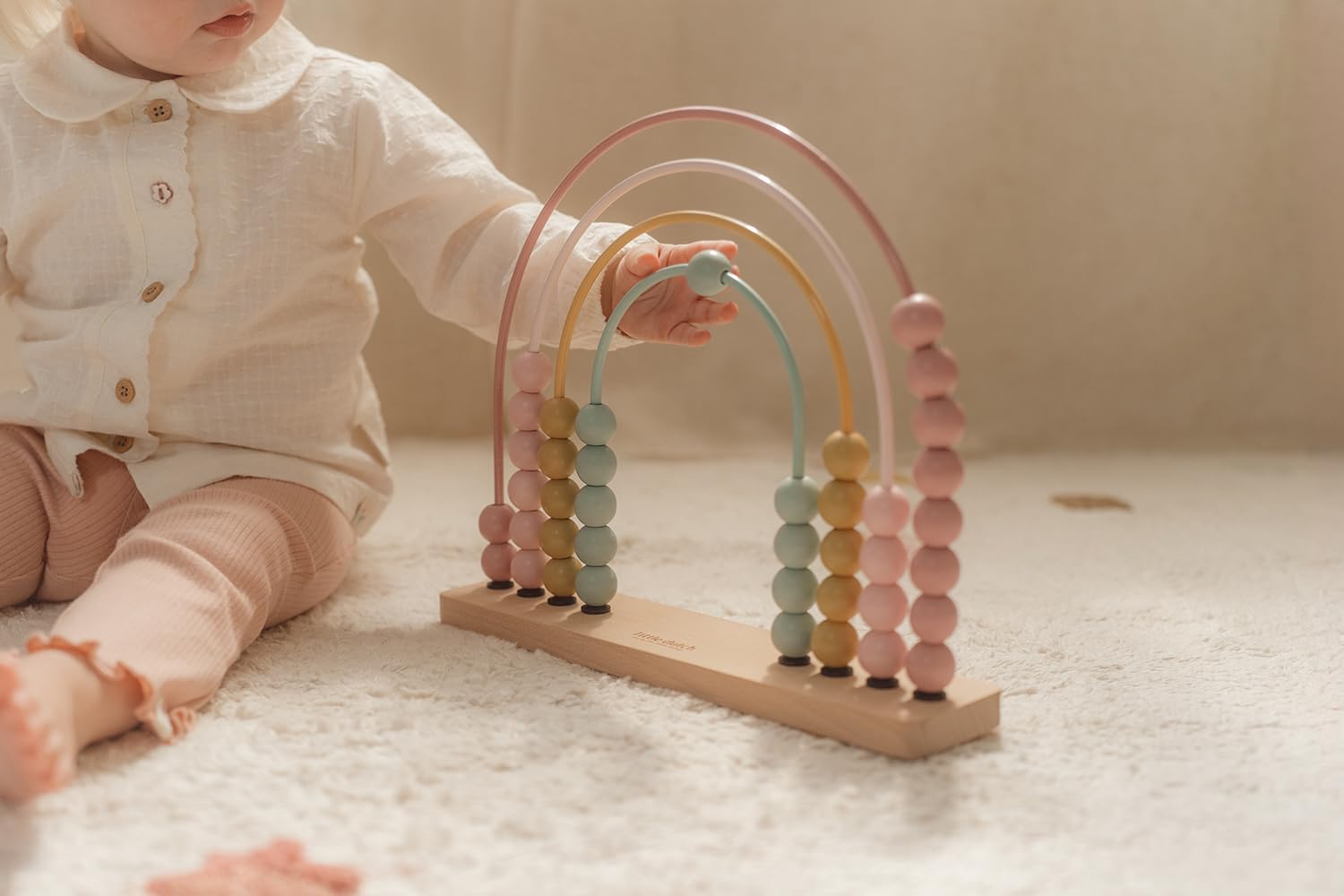 Little Dutch Regenbogen-Abakus Zählrahmen aus Holz für Kleinkinder Kinder rosa - Fairy Garden