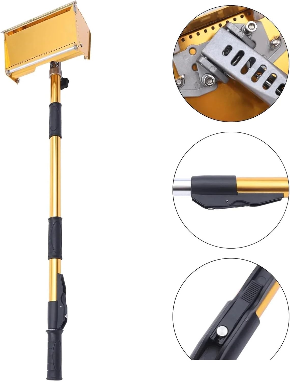 Drywall Flat Finishing Box Portable 9.8'' Drywall Master Tools Plastering Flat Finishing Plaster Box Tool With 40-63. Extendable Handle Max 64'' Length