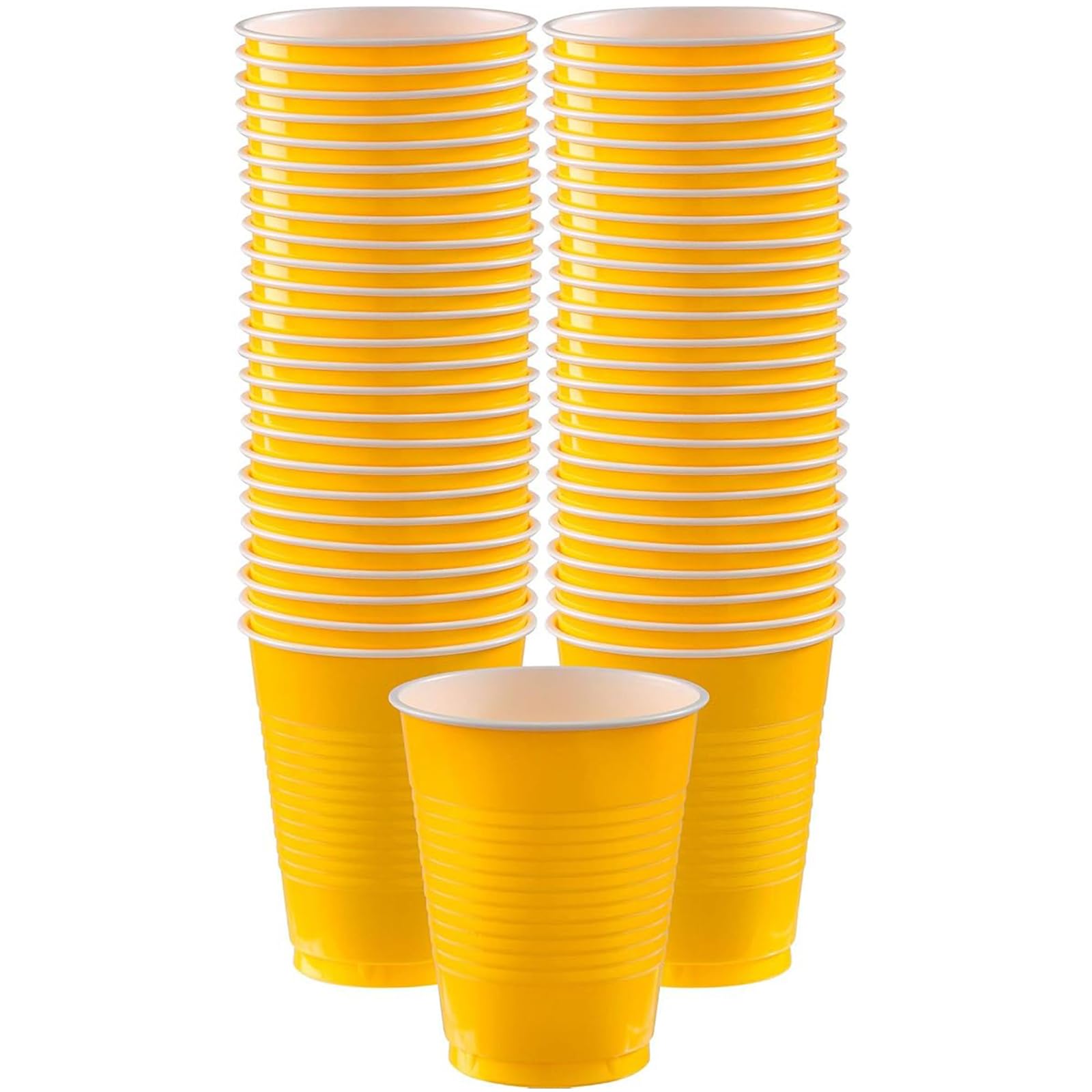 AmscanBright Yellow Plastic 16Oz. Cup (50 Pack)