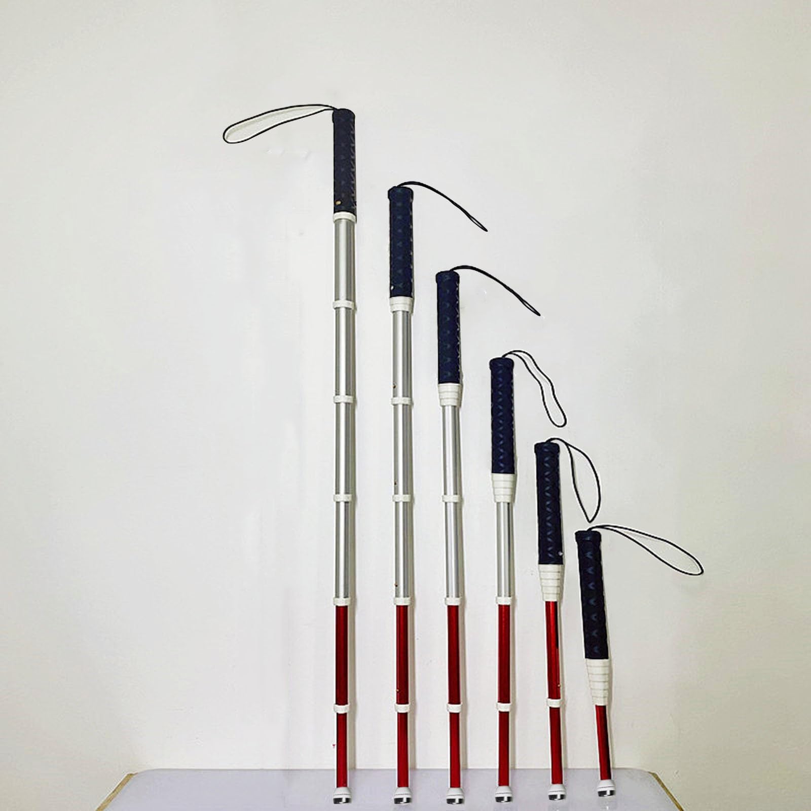Bastone Telescopico per Cieco - 125 Cm（50,7″） | Bastone Non Vedenti in lega di titanio per - punta rotante per persone con problemi di vista e non vedenti(7 sect.,125cm)