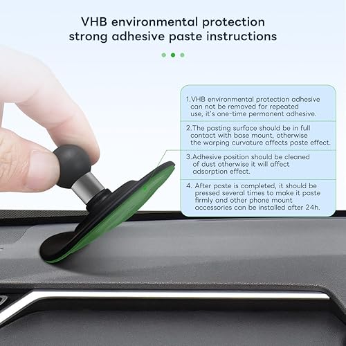 Miniatura 9 de FANAUE Base de bola adhesiva flexible compatible con soporte GPS Garmin y brazo de doble enchufe de 0.669 in, adaptador de cabeza de bola de 0.67