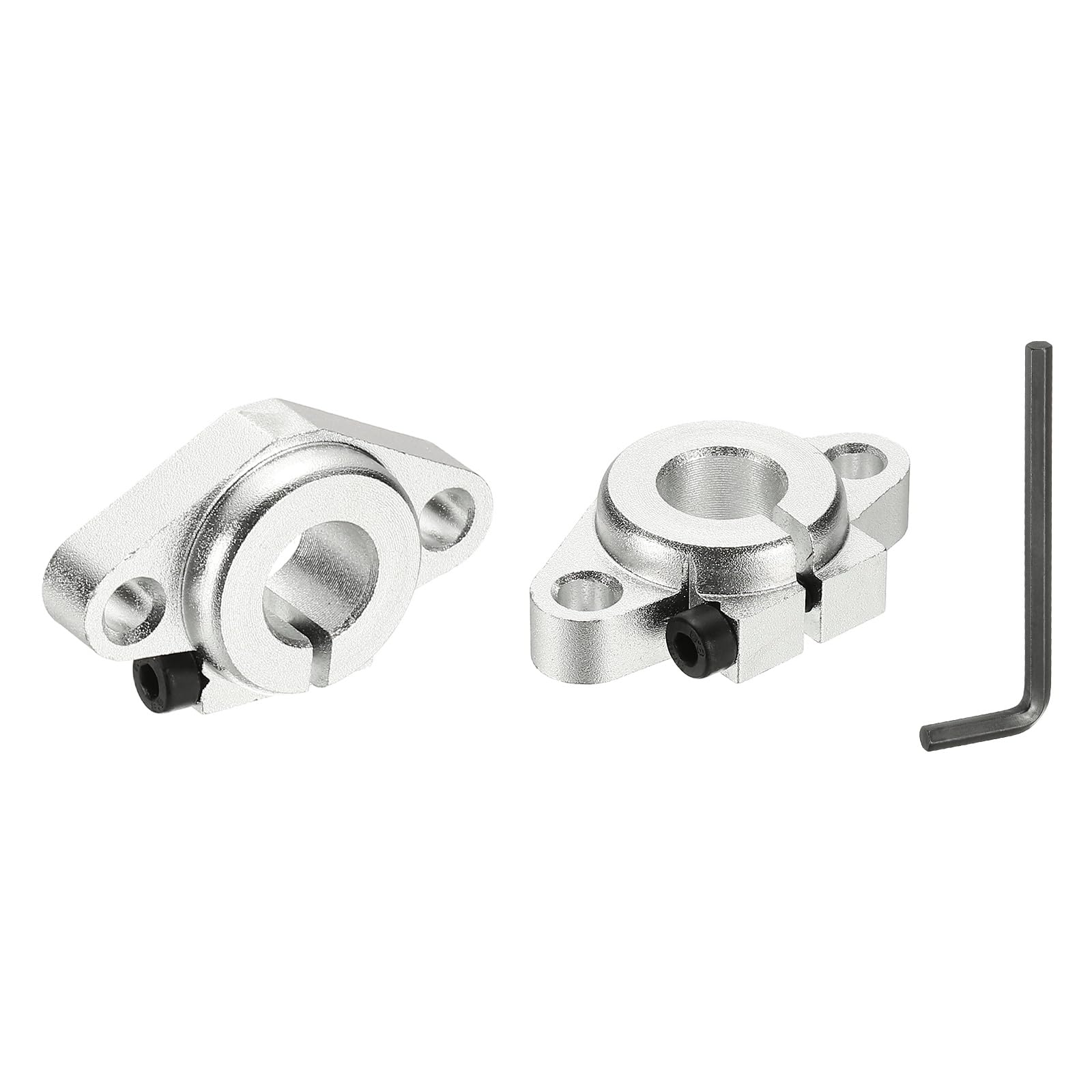 MECCANIXITY SHF12 Aluminum Linear Rod Rail Shaft Support, 12 mm ID Linear Rail Mounting Bracket Motion Rod Clamping Guide Support for 3D Printer, Pack