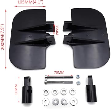 HK MOTO HongK- Motorcycle Black Passenger Mini Floorboards Rear Footboards Foot Rest Pegs Mounts Compatible With H-D Dyna Fat Bob Low Rider Street Bob Super Glide [PN: MT216-070-BK]