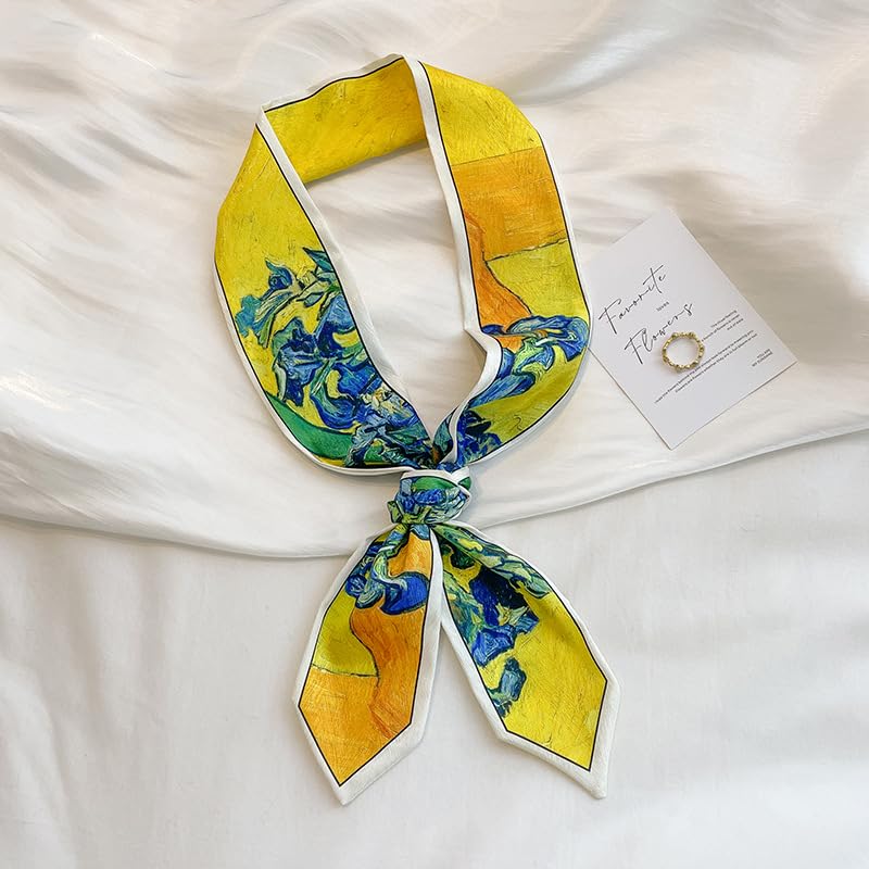 QTMY Purse Scarf for Bags Silk Head Scarf for Hair Handbag Women Scarfs Band Hair Neck Scarves Fashion Gifts,253