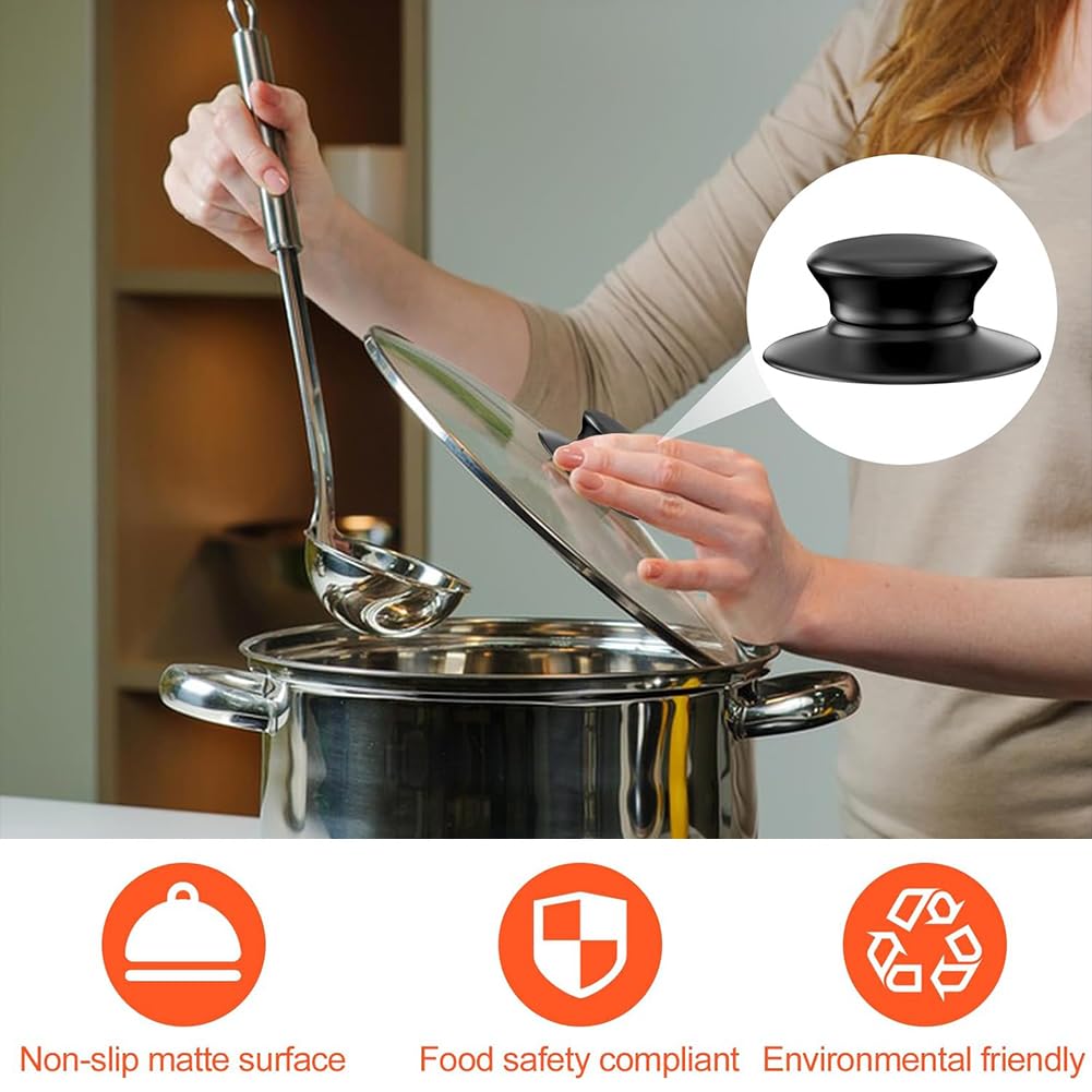6 Poignées De Couvercle En Acier Inoxydable Et Bakélite - Universelles, Résistantes à La Chaleur - Pour Casseroles Et Marmites - 2