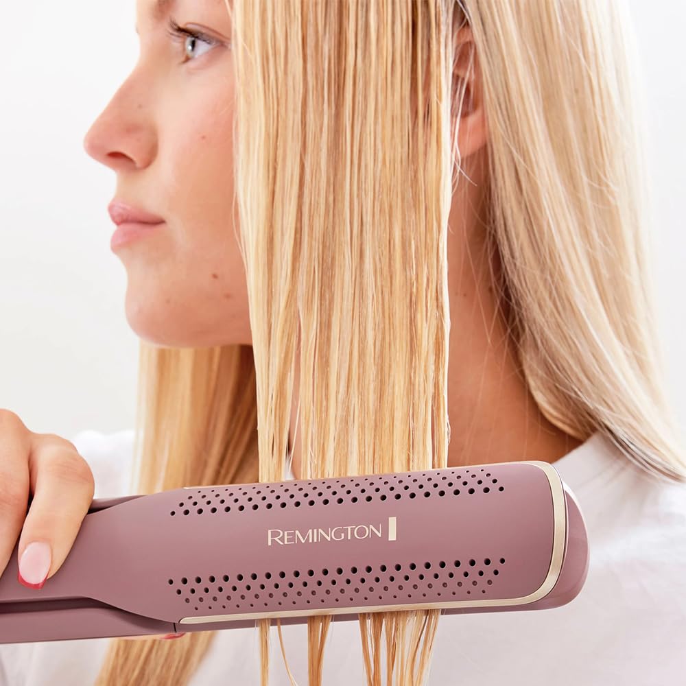 Remington Plancha de Pelo con Aire Ionizado AIRvive Moldeador [2 en 1: uso en seco y húmedo, tecnología Ionic Air, protección antiencrespamiento, LED, placas más anchas, punta fría] AS8930