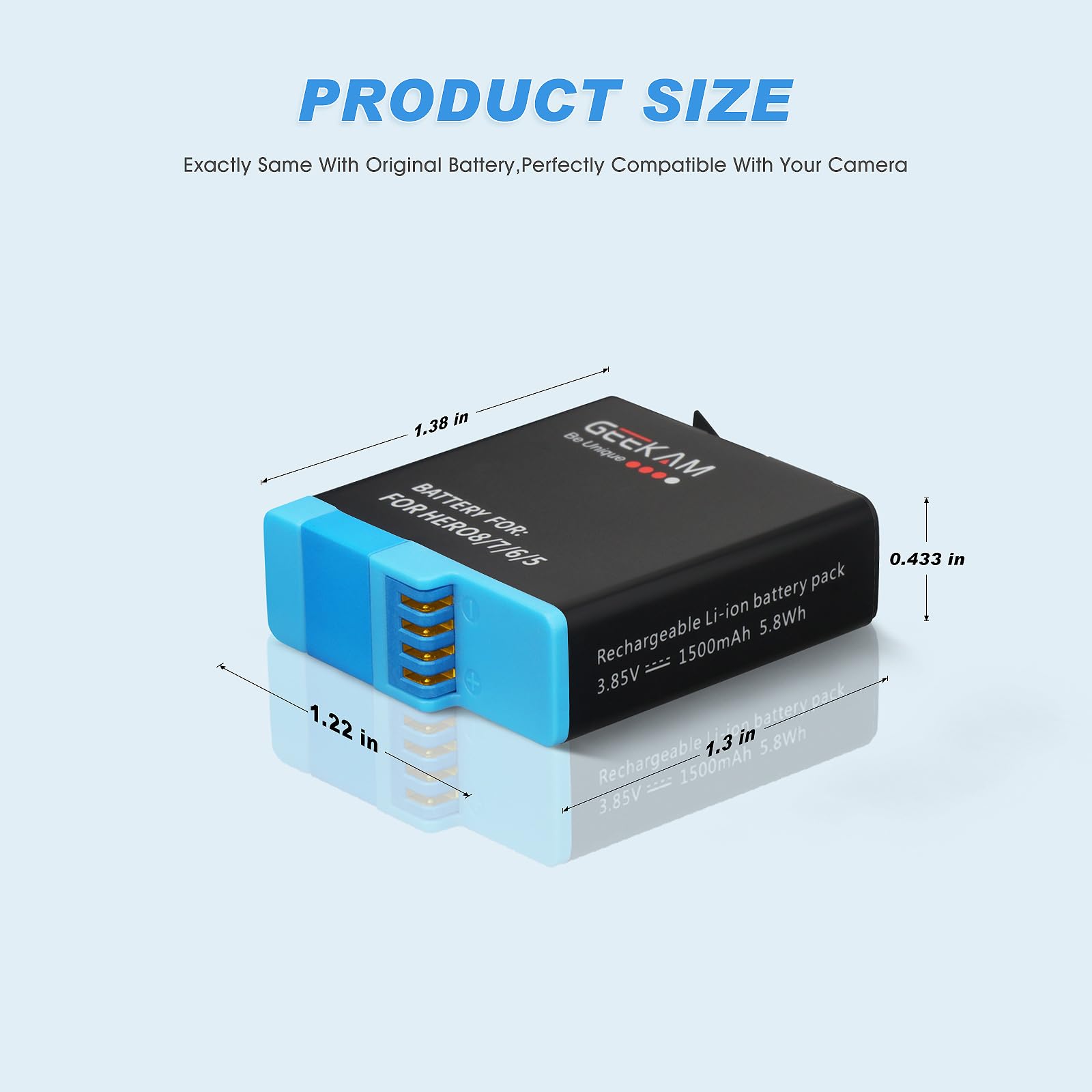 2 baterías recargables compatibles con Hero 5 6 7 8