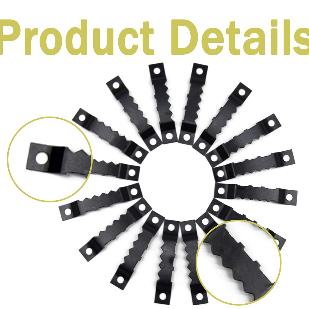Yosawa 100 Pcs Sawtooth Picture Hangers Decor Picture Frames Hangers with Screws for Hanging Photos Clock Paintings Artwork Picture Frame Hook(Black/C) - Image 3