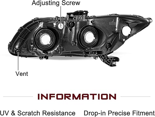 Miniatura 3 de JSBOYAT Conjunto de faros delanteros para Honda Civic 4Dr Sedan 2012-2015  Honda Civic 2Dr Coupe 2012-2013, estilo OE, lado derecho del pasajero