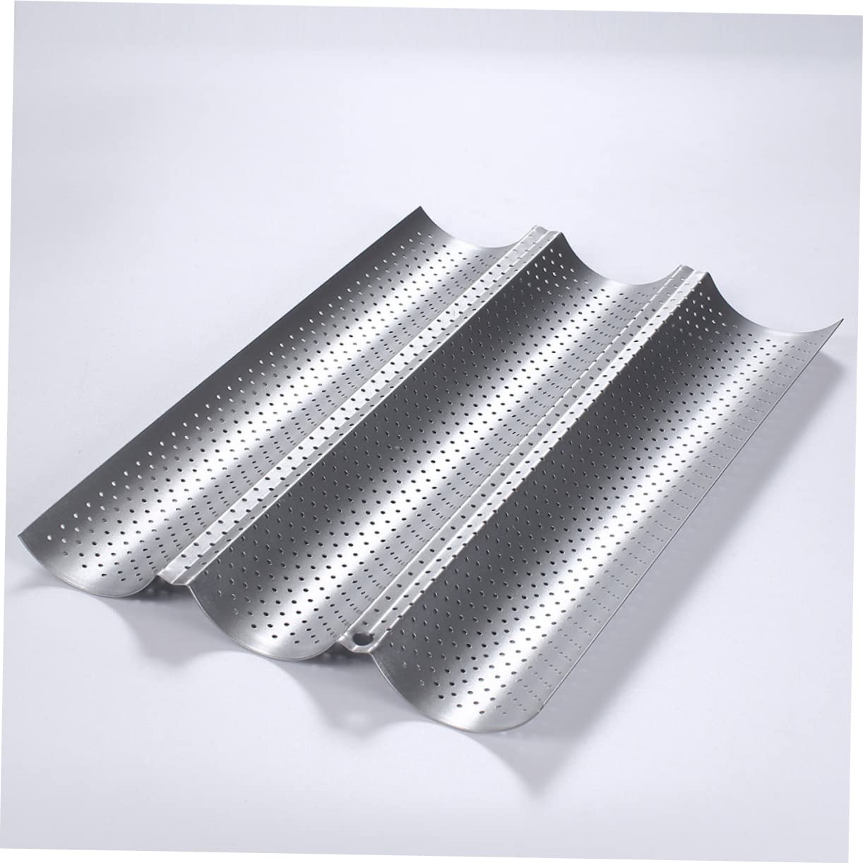 YARNOW 2pcs Moule à Baguette en Acier Inoxydable Argenté Surface Lisse Antiadhésive, Facile à Nettoyer, pour Boulangerie et Pâtisserie Professionnelle