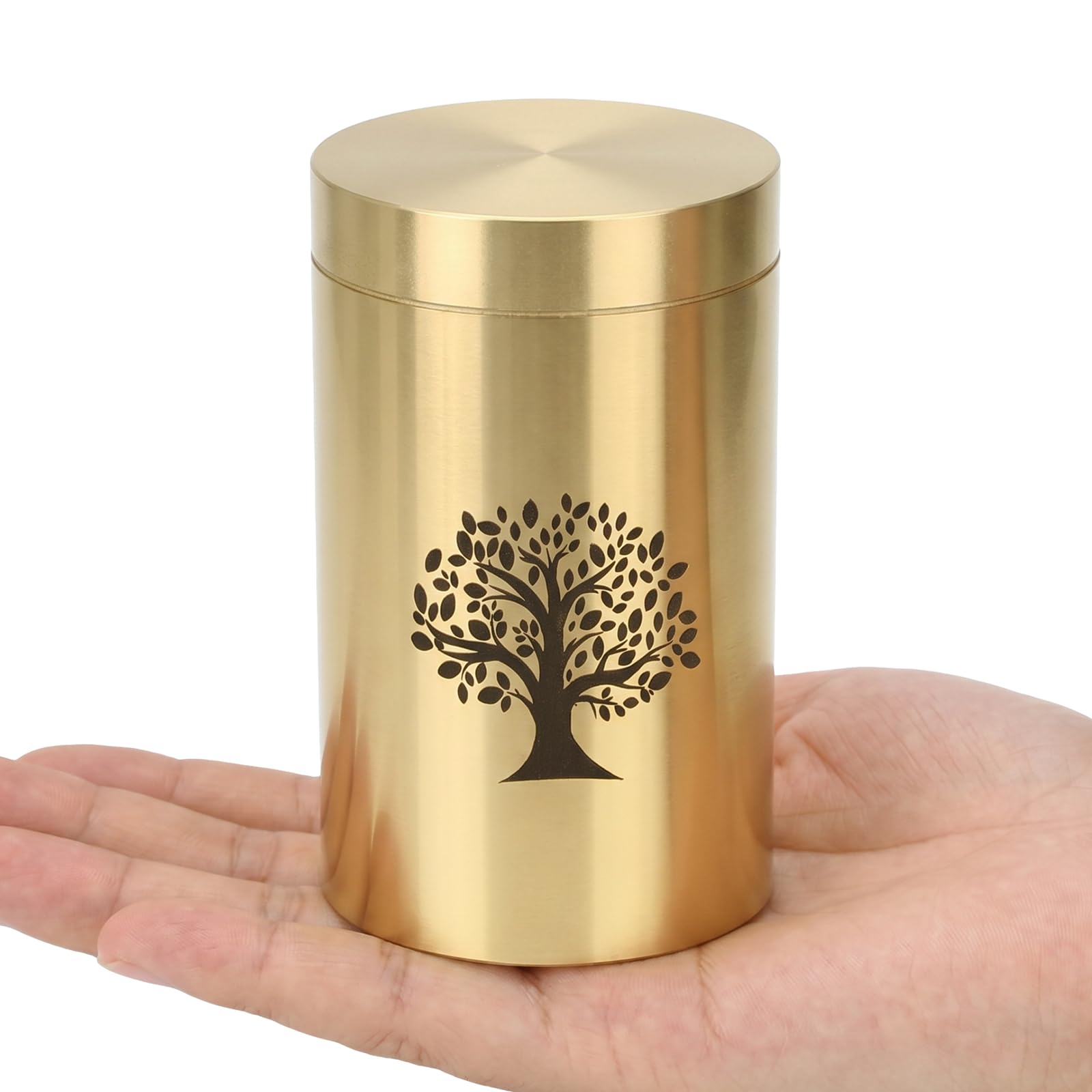 HOOMTREE Small Urns for Human Ashes Keepsake,Mini Urns for Ashes with Tree of Life Pattern,Small Scattering Tubes for Human or Pet Ashes,Made of Brass,2.95 * 1.77 Inches