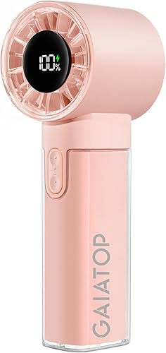 Gaiatop Ventilador turbo portátil de mano, 1-100 velocidades altas ajustables, 3-20 horas de enfriamiento, 4800 mAh USB recargable portátil pequeños