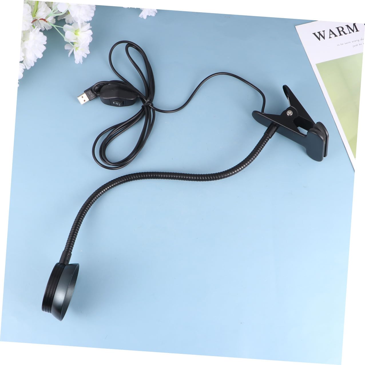 Homoyoyo Luce da Lettura Clip LED 4w 6w a Collo Flessibile Nera | Luci a 2 Livelli, Lampada in Metallo, Cavo USB Incluso, per Lettura a Letto e Uso Tastiera
