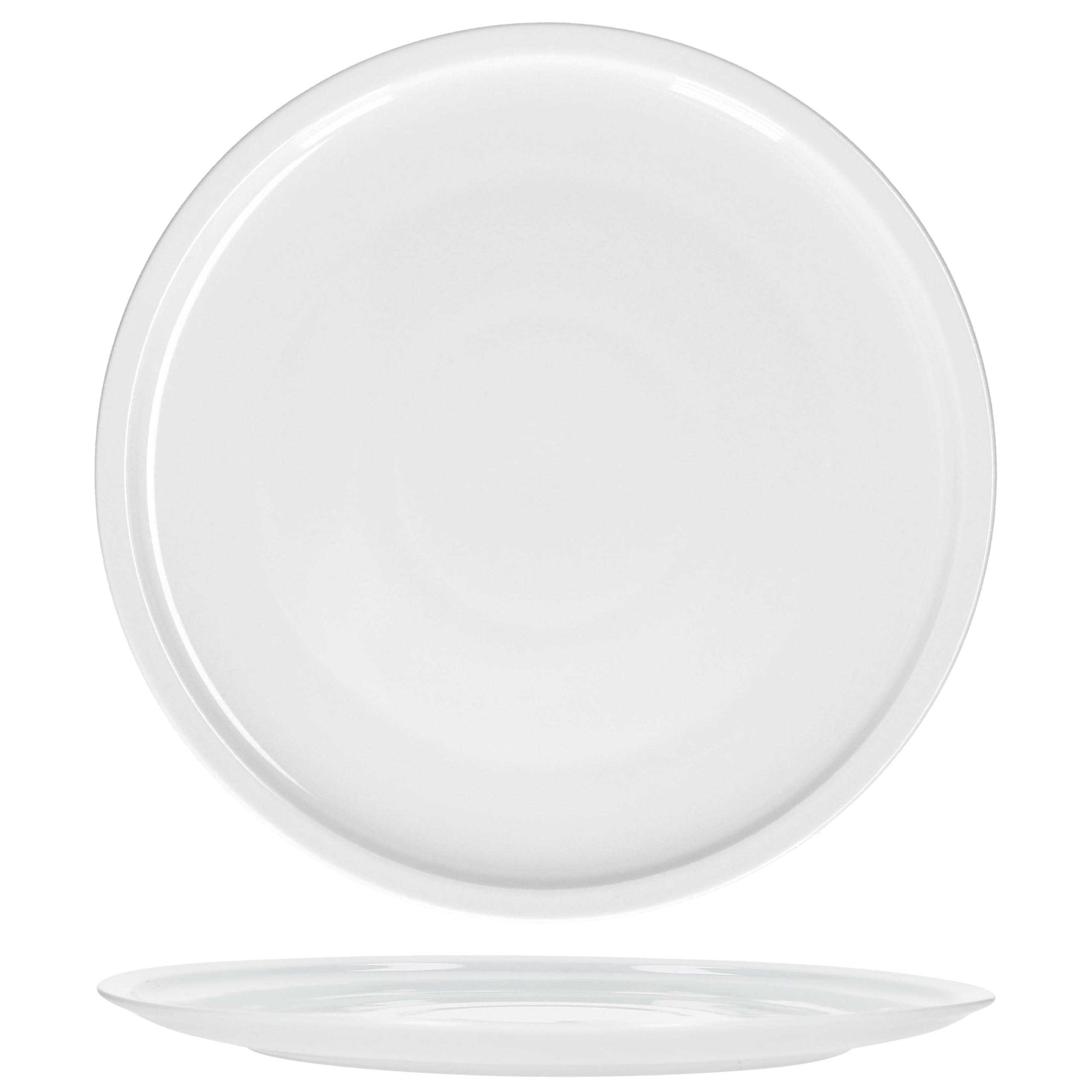 MamboCat 6er Set Bianco Pizzateller XL I Ø 33,5 cm I für 6 Personen I weiße große Pizzateller aus Porzellan I XL-Speiseteller, Servierplatte