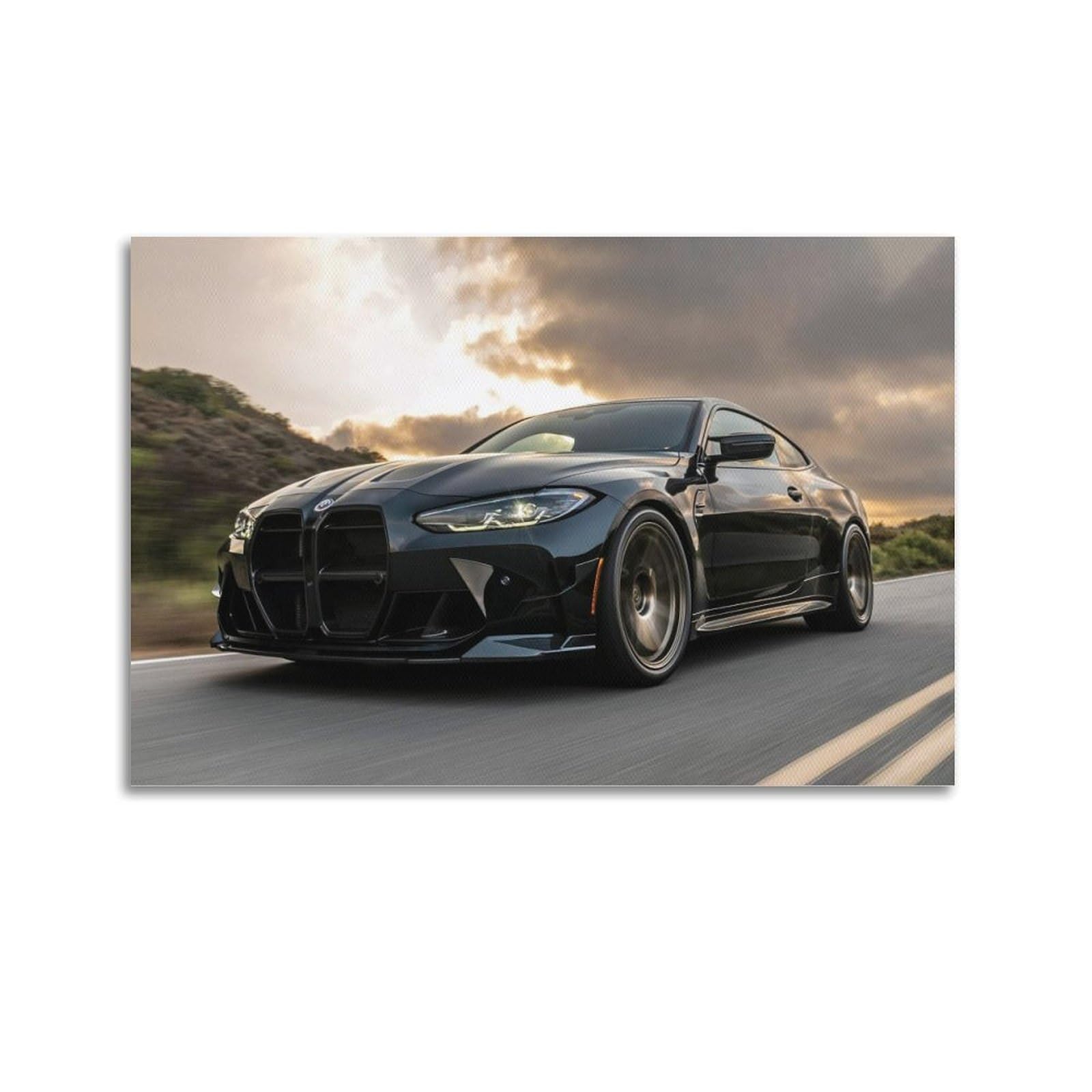 XKUGA Supercars Drift Posters M4 G82 German Race Modern Decorative Canvas Prints - Ideal Wall Art for Family, Man Cave, Game Room, Boys & Girls Bedroom 24x36inch(60x90cm)