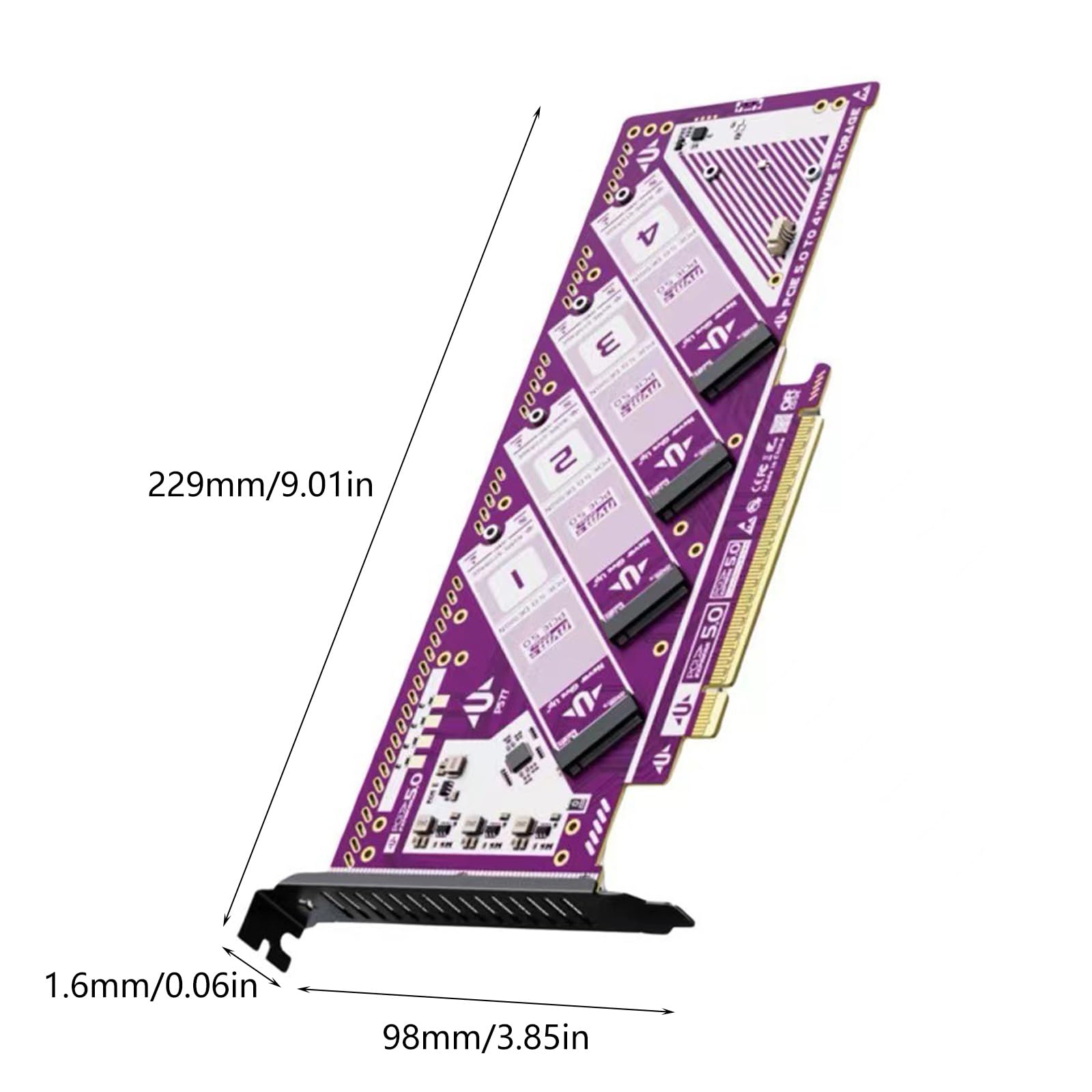 Scheda espansione PCIe 5.0 a 4 Porte velocità 32 / s 4